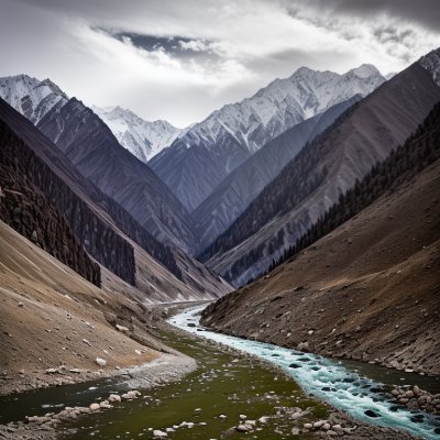 pakistan, gilgit-baltistan, mountain, river, karakoram, mountains, snow, landscape, nature, sky, clouds, forest, shyok river, breathtaking, background, mountain formation, haldi cones, rock, beauty