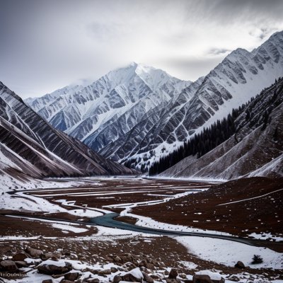 pakistan, gilgit-baltistan, karakoram, mountains, snow, natural, sky, clouds, village, spring, trees, purple, landscape, houses, agriculture, purple trees, rock formation, village landscape, agricultural terraces, spring blossoms, settlement