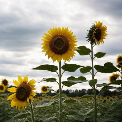 sunflower, nature, summer, yellow, blue sky, gardening, landscape, natural beauty, agriculture, botany, sunny weather, outdoor, growth, sunflower field, blooming, sunlight, flowering plant, ecology, tall plants, sun, orange