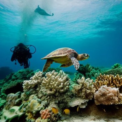sea turtle, diver, coral reef, diving, snorkeling, marine life, clear water, tropical water, turtle diving, sunlight, underwater photography, underwater, bubbles, ocean adventure, one person, natural environment, ecosystem, water world, sea floor, ocean tourism