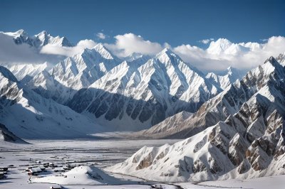 pakistan, gilgit-baltistan, karakoram, mountains, snow, landscape, nature, clouds, sky, rocks, flag, pakistani flag, karakoram mountains, snow-capped mountains, majestic nature, hiking, panorama, terrain, natural beauty