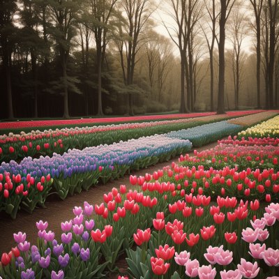 spring, tulips, hyacinths, colorful flowers, garden, forest, nature park, nature, blue, green trees, yellow flowers, tourist attraction, outdoors, blooming flowers, pathway, peaceful, holland, netherlands, decorative, romantic, tourism