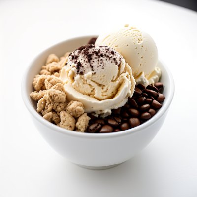 ice cream, coffee, coffee ice cream, bowl, beans, coffee beans, sweet, creamy, cold, dessert, fresh, milky, gourmet, scoop, texture, delicacy, chill, dairy, treat, indulge