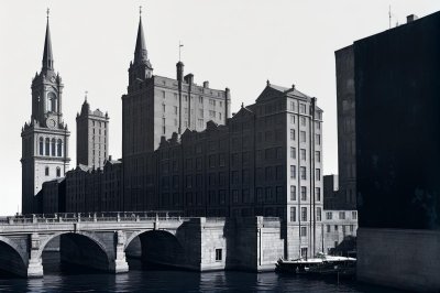 city, architecture, buildings, maritime, historical, industrial, england, shipyard, black and white, water, roman style, towers, clock, transport, nature, tourist attraction, river port, documentary, prominent buildings, conservation area, old architecture