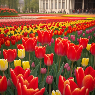 flowers, tulips, garden, red, yellow, spring, floral, outdoor, flower background, colorful, season, botany, beautiful flowers, grow, bloom, landscape, nature, countryside, morning, petals, flower wallpaper, green, natural