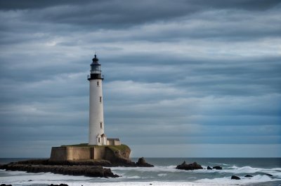 lighthouse, horizon, france, normandy, beach, sea, stone, view, atlantic, rocky, landscape, tourism, sky, architecture, tourist attraction, weather, tourist, light blue, structure, world heritage, daylight