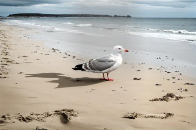 seagull, beach, sand, bird, water, nature, animal, summer, sea, sunny, avian, escape, wild, sunlight, walking, hot, wing, marine, common, lonely, bird beach