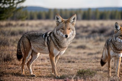 coyote, nature, mammal, wildlife, predator, outdoors, carnivore, organ, wildness, america, sunset, desert, fur, two ears, sky, wild nature, animal in its natural habitat, north america, gray fur, natural environment