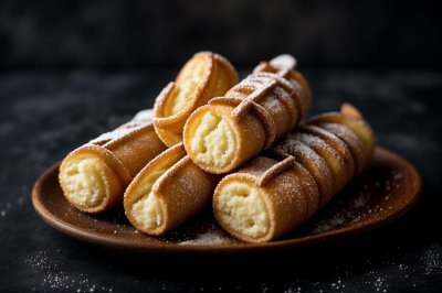 churro, fried dough, sweet, dessert, cinnamon sugar, crispy, golden brown, plate, slate table, blue background, studio shot, delicious, treat, spanish food, traditional, sweet tooth, edible, delicacy, tidbit, split, hollow