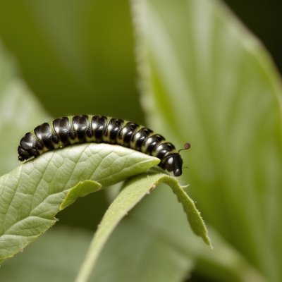 caterpillar, leaf, pest, close-up, larva, leaf damage, voracious, agricultural pest, ecology, biology, green, foliage, nature, photography, fauna, leaf detail