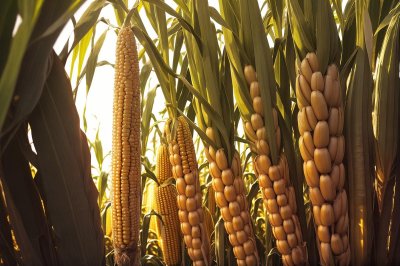 corn, cornfield, agriculture, food plant, harvest, nature, close-up, crop, leaf, dried, ear, ripeness, rural, countryside, mature, farm, yellow-brown, agricultural production, autumn, kernel