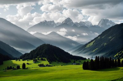 oberstdorf, allgäu, mountains, alps, valley, morning, meadow, cows, agriculture, light, nature, mountain landscape, bavaria, forests, shadows, cabins, hiking, picture, beautiful, countryside