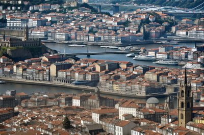 city, porto, portugal, urban, architecture, rooftops, church, historic, building, neighborhood, river, view, panorama, townhouses, history, picturesque, red brick, old town, culture, building complex