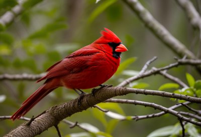 cardinal, red bird, bird feather, wildlife, bird watching, cardinal family, nature, green background, sun, beak, curious bird, branches, solitude, gazing, bright, natural scenery, tranquility, feather details, calm bird, beak details