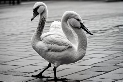 swan, black and white, bird, pavement, collective, urban, juvenile, outdoors, cygnet, duck, pedestrian, swan head, face, detail, without people, nature, alone, feathers, park, indeterminate