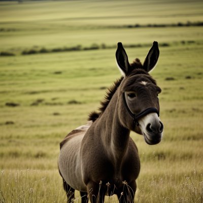 donkey, animal, field, rest, meadow, grass, animal sitting, nature, countryside, day, sun, sitting, peaceful, wildlife, brown fur, spring, long shot, outdoors, solitary, hoofed animal
