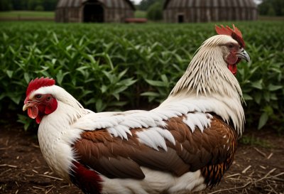rooster, hen, bird, rustic, farm, agriculture, feather, domesticated, outdoors, furniture, nature, wooden, chair, brown, livestock, backyard, chick, organic, dirty