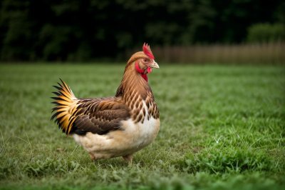 chicken, farm, grass, nature, field, outdoors, green, bird, feather, rural, brown, sunlight, organic, comb, hen, animal, meadow, crop, agriculture, feathered
