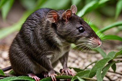 rat, brown rat, rodent, wildlife, feeding, whiskers, green leaves, nature, detailed photography, bamboo leaves, paw, wild animal, background, texture, mammal, nocturnal, camouflage, wild, natural environment