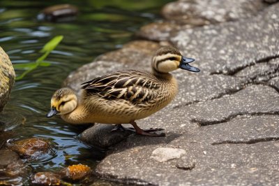 duckling, rock, feathers, bird, nature, chick, cute, water, wildlife, beak, ornithology, waterfowl, small, newborn, birdwatching, spring, baby duck, rough, animal