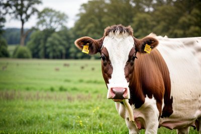 cow, farm, rural, nature, cattle, plants, pasture, animal, breeding, dairy, domesticated, field, tranquility, grazing, horns, brown, white, mammal, agriculture, livestock, full of herds