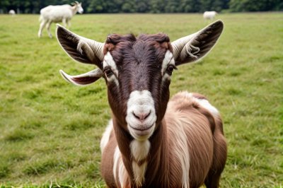 goat, animal, mammal, cute, nature, grass, neck, gaze, farming, beauty, countryside, charming, curved, straps, outdoor, domesticated
