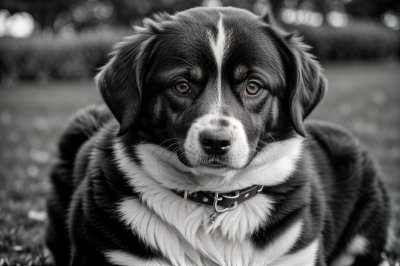 dog, pet, black and white, collar, portrait, eyes, outdoors, autumn, barking breed, furry, ball, nature, charming, faithful companion, emotional, wrinkled, light collar, guardian, friend