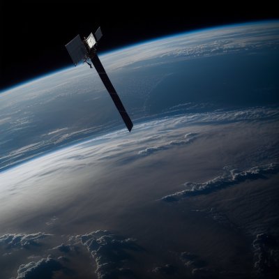 satellite, space, telecommunication, spaceship, science, sky, antenna, earth, clouds, view, gps, signal, hurricane, storm, cyclone, nature, danger
