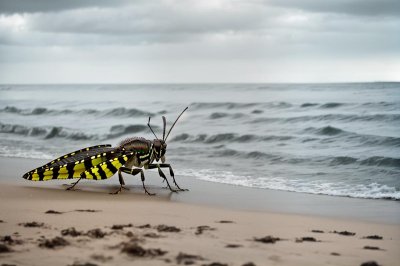 beach, harlequin grasshopper, coloured, multicoloured, nature, insect, south africa
